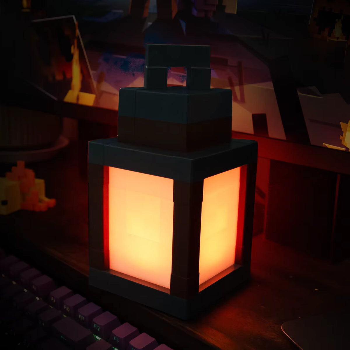 Pixel Lantern Night Light – Cordless, 16 Colors
