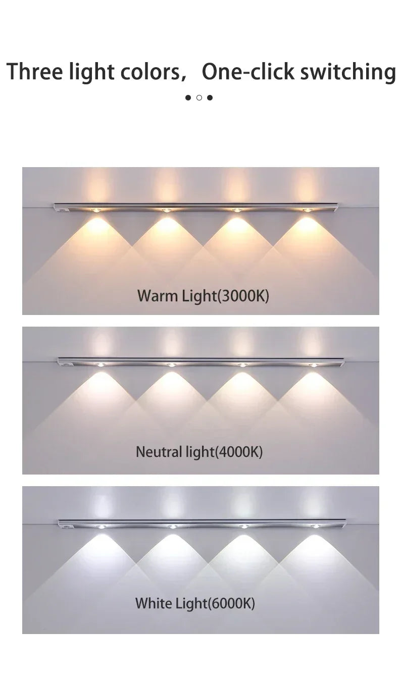 Three color temperatures and dimming