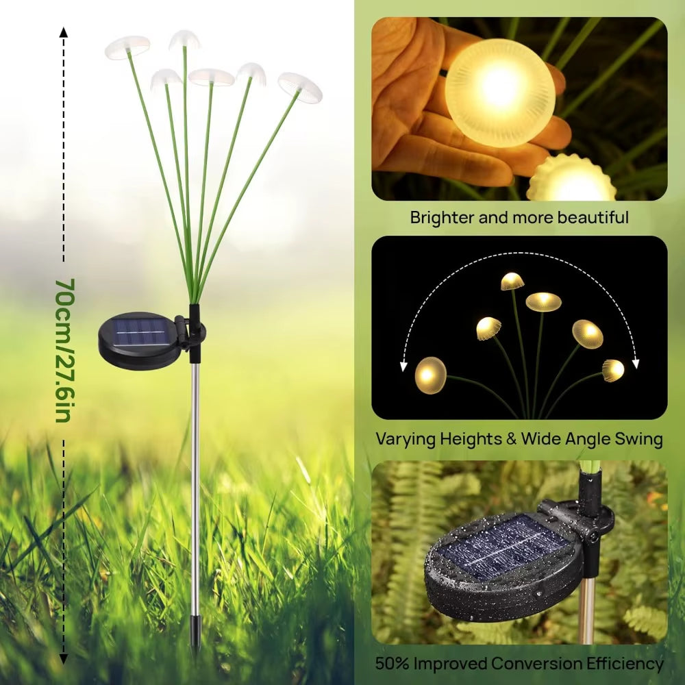 Solar Mushroom Garden Lights – No-Wiring, Auto on at Dusk