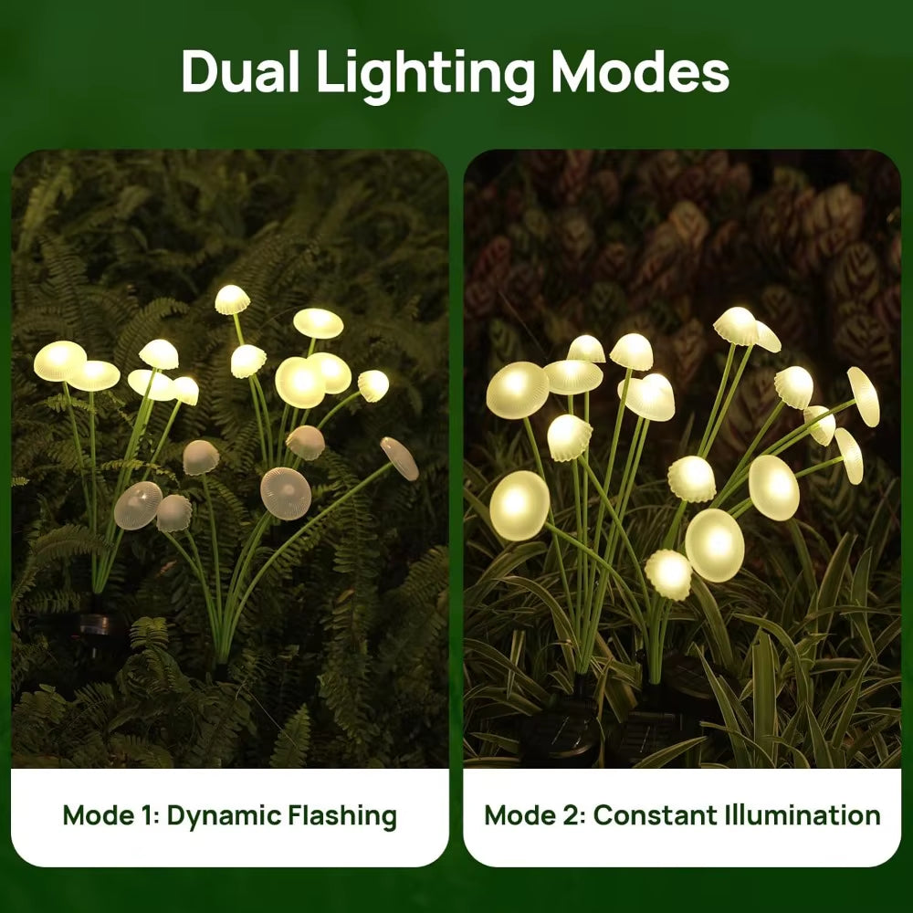 Solar Mushroom Garden Lights – No-Wiring, Auto on at Dusk