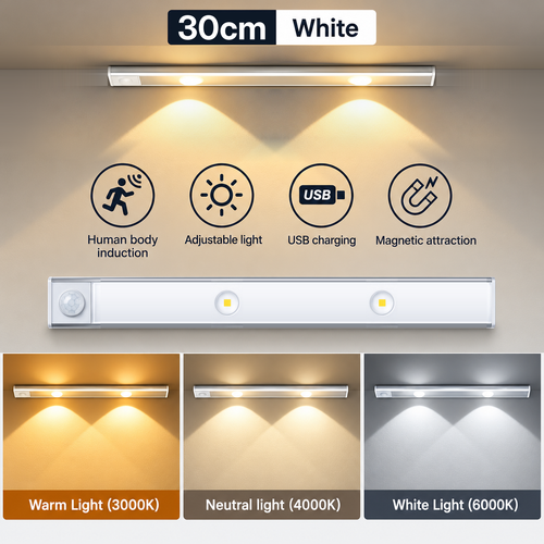 WickBar 30cm motion sensor cabinet light with 2 LEDs, 3 light tones